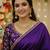 Purple soft japan satin saree embroidery work designer party wear saree with embroidery unstitched blouse piece