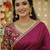 Wine soft japan satin saree embroidery work designer party wear saree with embroidery unstitched blouse piece