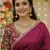 Wine satin saree embroidery saree with embroidery unstitched blouse piece