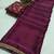 Wine soft japan satin saree embroidery work designer party wear saree with embroidery unstitched blouse piece
