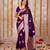 Puple soft silk blend banarasi jacuard work designer party wear saree with unstitched blouse piece