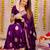 Puple soft silk blend banarasi jacuard work designer party wear saree with unstitched blouse piece