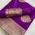 Puple soft silk blend banarasi jacuard work designer party wear saree with unstitched blouse piece