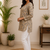 CREAM  REYON WITH DIGITAL PRINTED STYLISH WEAR KURTI 