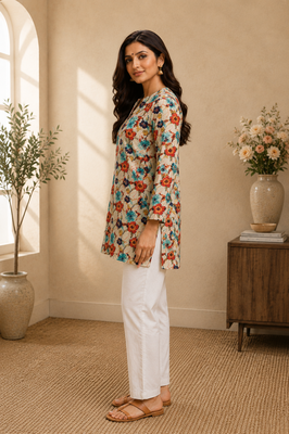 MULTICOLOR Rayon DIGITAL PRINTED KURTI  2