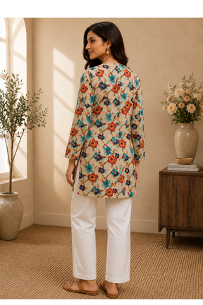 MULTICOLOR Rayon DIGITAL PRINTED KURTI  3
