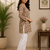 CREAM Rayon DIGITAL PRINTED KURTI 