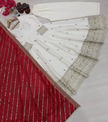 Pure natural vichitra silk anarkali gown with sequence work & dupatta 3