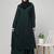 Abaya dress with elasticated sleeves made with nida matte fabric 