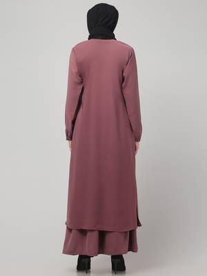 Women abaya burqa dress double color sided pocket 2