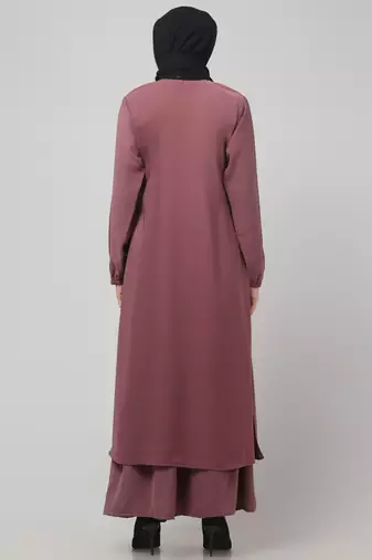 Women abaya burqa dress double color sided pocket