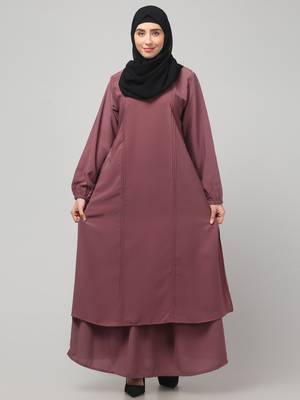Women abaya burqa dress double color sided pocket 4