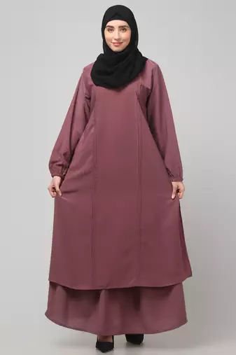 Women abaya burqa dress double color sided pocket