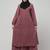 Women abaya burqa dress double color sided pocket