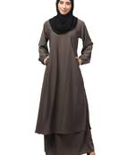 2 Piece Women Abaya Burqa Dress  Sided Pocket