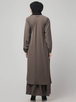 2 Piece Women Abaya Burqa Dress  Sided Pocket 2