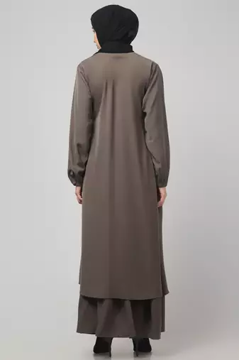 2 Piece Women Abaya Burqa Dress  Sided Pocket