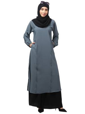 2 Piece for Women Abaya Burqa Dress Double Color Sided Pocket 1