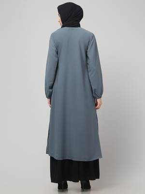 2 Piece for Women Abaya Burqa Dress Double Color Sided Pocket 2