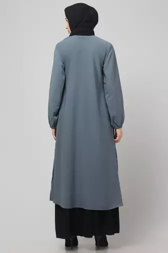 2 Piece for Women Abaya Burqa Dress Double Color Sided Pocket