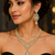 Gold Finish White Diamond Party Wear Necklace Set