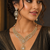 Gold Finish White Diamond Party Wear Necklace Set
