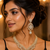 Gold Finish White Diamond Party Wear Necklace Set