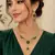 Gold finish electric green diamond necklace set