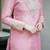Elegant pink simmar silk kurta palazzo set with mirror & sequence embroidery work