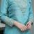 Designer aqua blue simmar silk kurta palazzo set with mirror & sequence embroidery