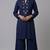 Blue embroidered rayon kurta set