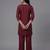 Maroon embroidered rayon kurta set