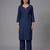 Blue embroidered rayon kurta set