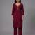 Maroon embroidered rayon kurta set