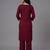 Maroon embroidered rayon kurta set