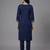 Blue embroidered rayon kurta set