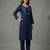 Blue embroidered rayon kurta set