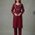 Maroon embroidered rayon kurta set