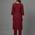 Maroon embroidered rayon kurta set