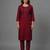 Maroon embroidered rayon kurta set