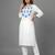 White embroidered rayon kurta set