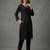 Black embroidered rayon kurta set