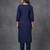 Blue embroidered rayon kurta set