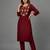 Maroon embroidered rayon kurta set