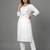 White embroidered rayon kurta set