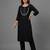 Black embroidered rayon kurta set
