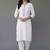White embroidered rayon kurta set