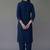 Blue embroidered rayon kurta set