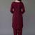 Maroon embroidered rayon kurta set