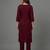 Maroon embroidered rayon kurta set